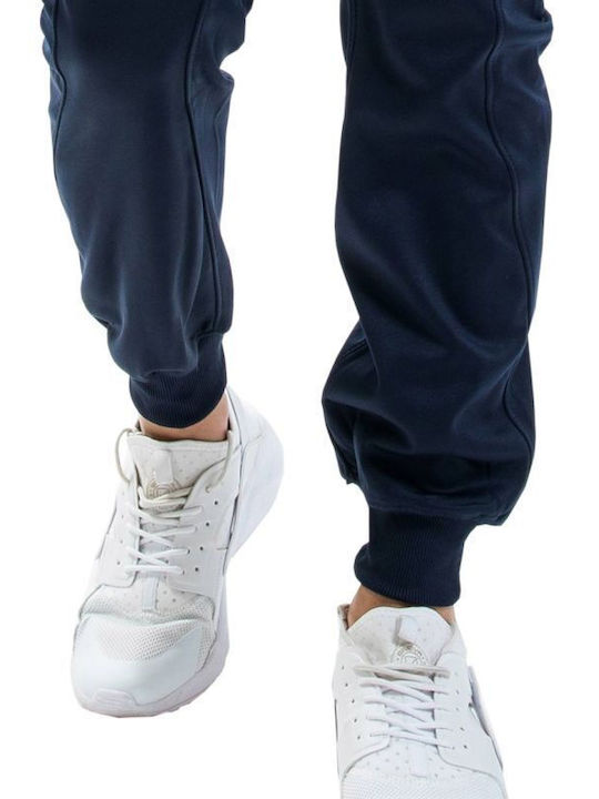 Tuta Glossy Sweatshirt Set with Elastic Navy Blue
