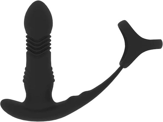Vibration Penisinringe aus Silikon mit Prostata-Massagegerät Tri O Schwarz