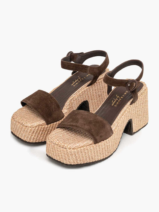 Damen Sandalen Braun Leder