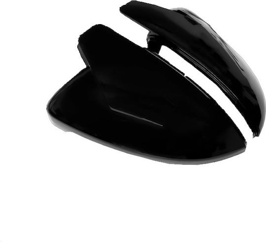 Mirror Caps Vw Golf Vii 7 12-20 Touran 15+ R Look Clip-On Glossy Black 2 Pieces