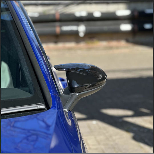 Mirror Caps Vw Golf Vii 7 12-20 Touran 15+ R Look Clip-On Glossy Black 2 Pieces