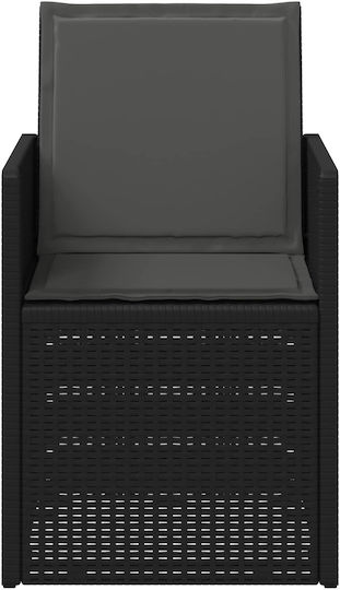 Scaun De Exterior Din Polipropilenă Antracit Cu Pernă 2 Bucăți 53x47x88.5 Cm