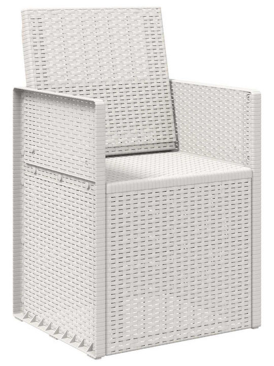 Outdoor Chair Polypropylene White with Cushion 2 Pieces 53x47x88.5 cm