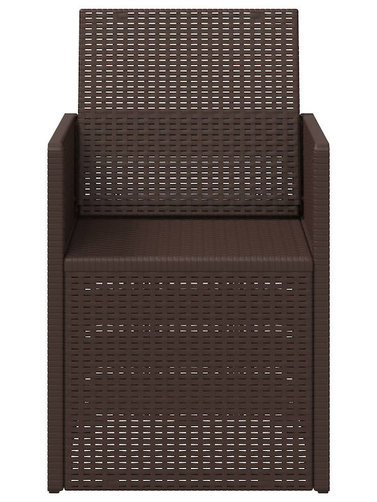 Scaun De Exterior Din Polipropilenă Maro Cu Pernă 2 Bucăți 53x47x88.5 Cm