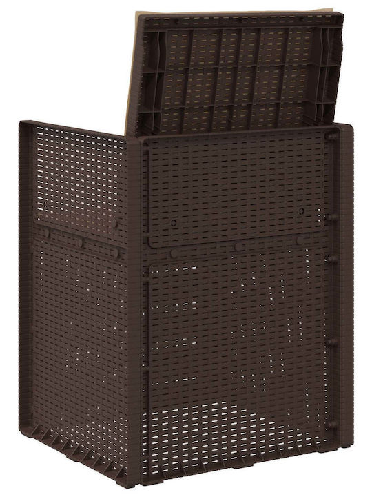 Gartenstühle Polypropylen Braune mit Kissen 2 Stück 53x47x88,5cm