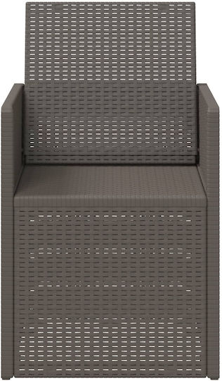 vidaXL Outdoor Chair Polypropylene Light Gray with Cushion 2 Pieces 53x47x88.5 cm