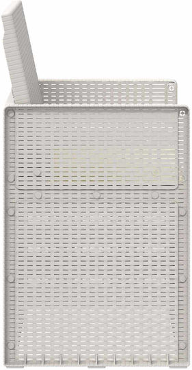 vidaXL Outdoor Chair Polypropylene Cream with Cushion 2 Pieces 53x47x88.5cm