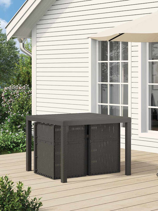 vidaXL Outdoor Chair Polypropylene Light Gray with Cushion 2 Pieces 53x47x88.5 cm