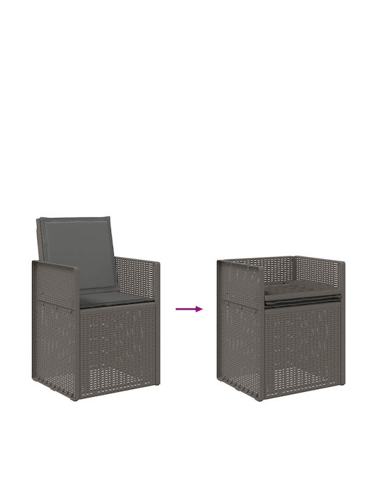 vidaXL Outdoor Chair Polypropylene Light Gray with Cushion 2 Pieces 53x47x88.5 cm
