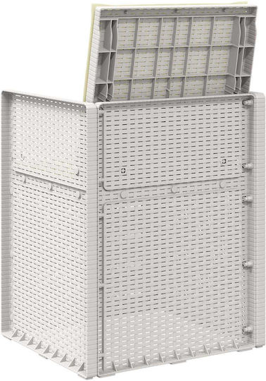 Scaun De Exterior Din Polipropilenă Alb Cu Pernă 2 Bucăți 53x47x88.5 Cm