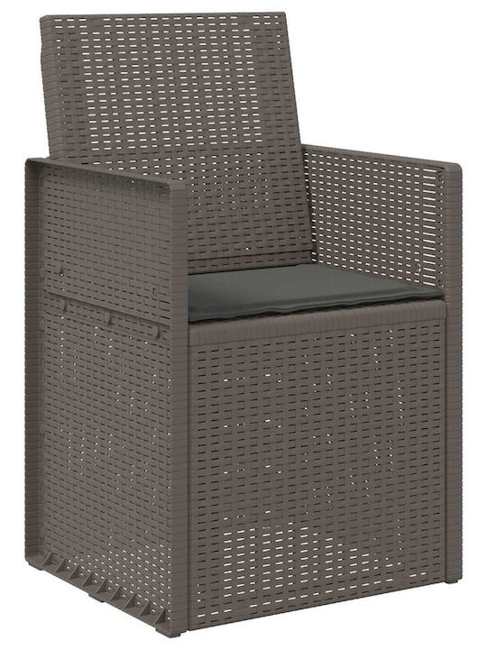 vidaXL Outdoor Chair Polypropylene Light Gray with Cushion 2 Pieces 53x47x88.5 cm