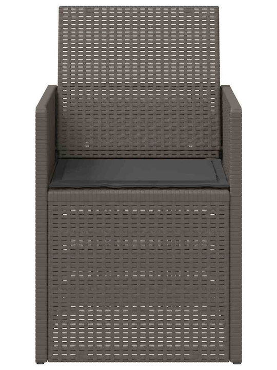 vidaXL Outdoor Chair Polypropylene Light Gray with Cushion 2 Pieces 53x47x88.5 cm