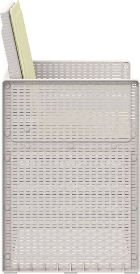 Scaun De Exterior Din Polipropilenă Alb Cu Pernă 2 Bucăți 53x47x88.5 Cm