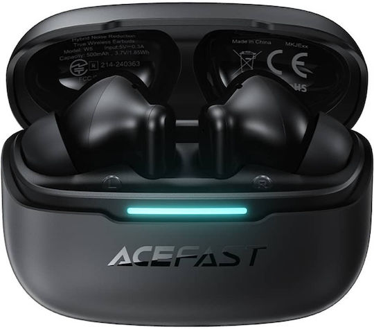 Acefast W5 In-ear Bluetooth Handsfree Ακουστικά με Αντοχή στον Ιδρώτα και Θήκη Φόρτισης Μαύρα