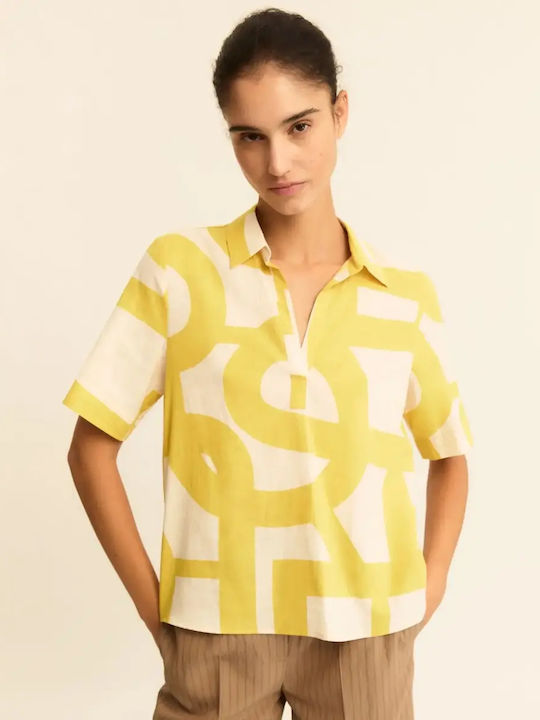 Γυναικεία Polo Μπλούζα Κοντομάνικη Mustard