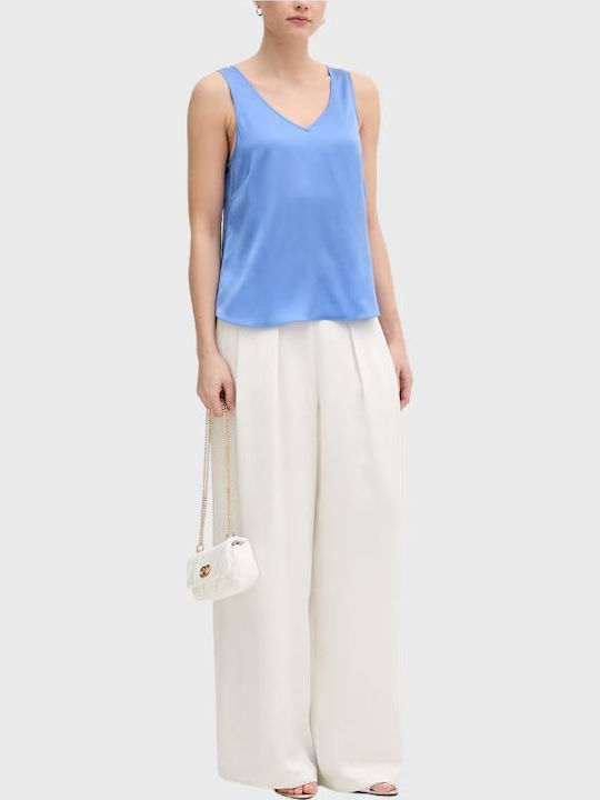 Women's Sleeveless Top with V-Neck Blue