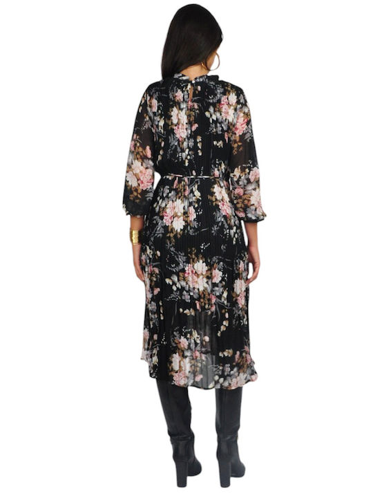 Midi Shirt Dress Black