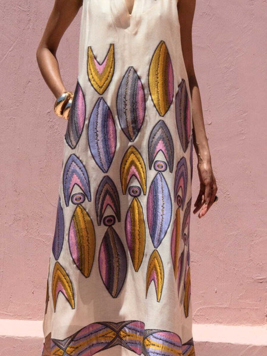 Summer Midi Evening Dress Ivory