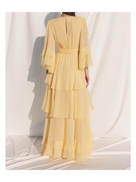 Maxi Dress for Wedding Christening Yellow