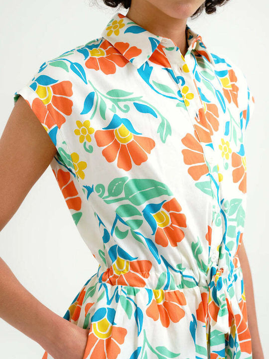 Dress Καλοκαιρινό Midi Σεμιζιέ Φόρεμα Multicolour