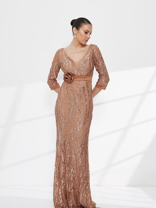 Maxi Dress for Wedding - Christening Pink