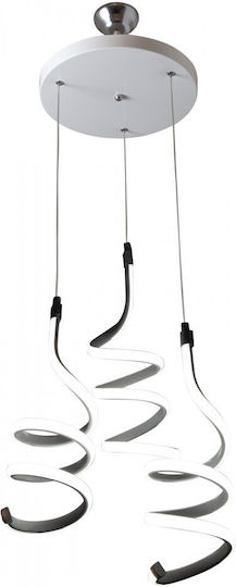 Stewehome Modern Ceiling Light Led White Spiral Design 45x80x45 Cm
