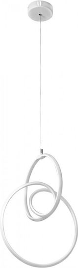 Stewehome Modern Led Ceiling Light White Double Circle Shape 30 × 40 × 110 Cm
