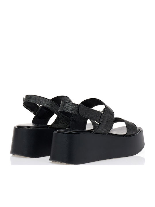 Sommer Damenplattformen Schwarze