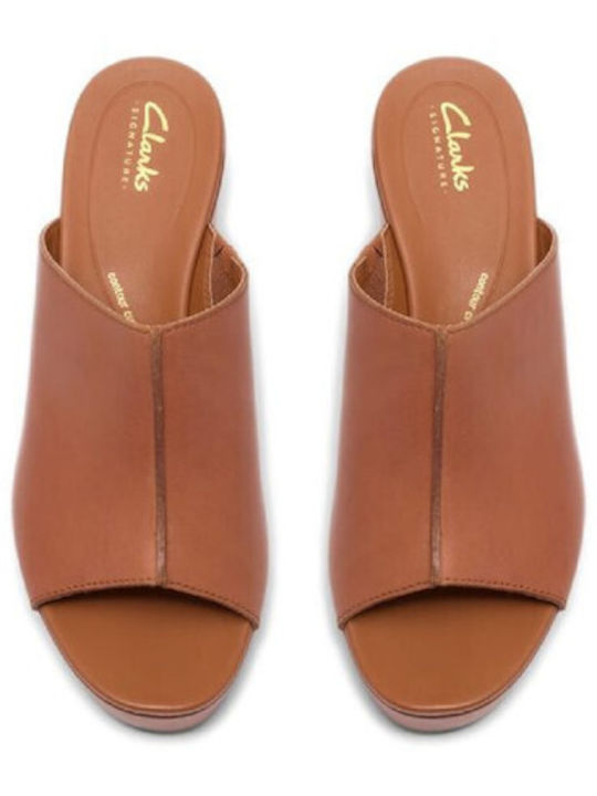 Sabina Summer Women's Platform Slippers Style Tabac Brown