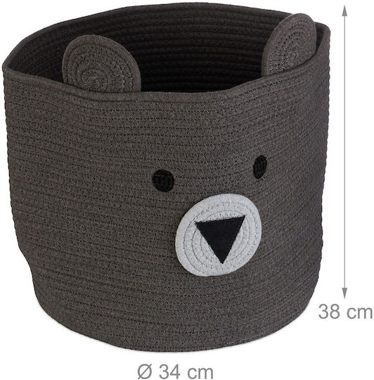 Relaxdays Children's Foldable Brown Fabric Laundry Basket 32x33cm