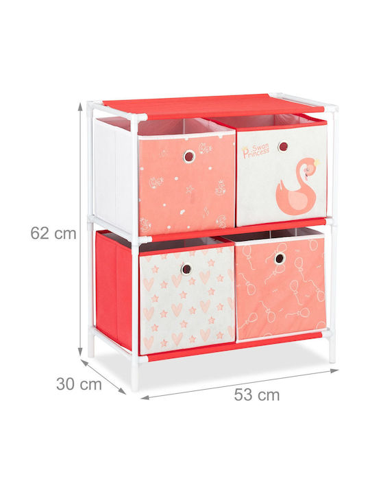 Relaxdays Relaxdays Spielzeug-Organisator Klappbar aus Stoff Weiß 62x53x30cm