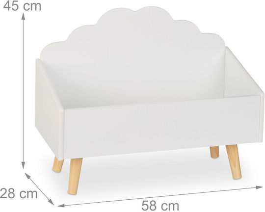 Relaxdays Детска Кутия За Съхранение От Дърво Зелена 45x58x28см