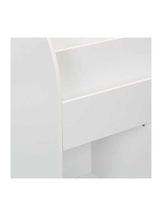 Bibliotecă de Pardoseală din Lemn Albă 72x33.5x78.5cm