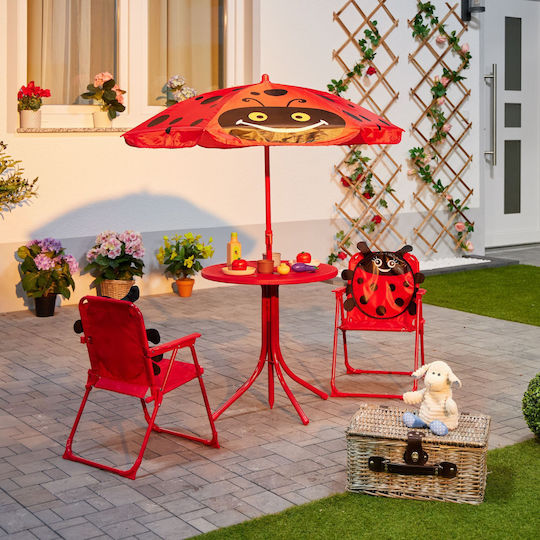 Kinder Tische Set mit Stühlen aus Kunststoff Mehrfarbig Relaxdays