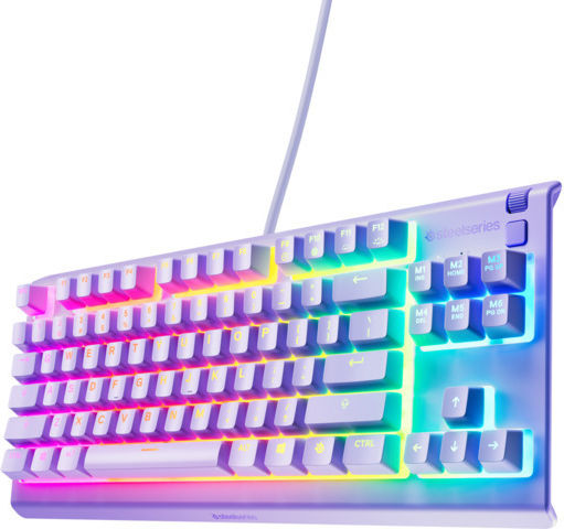 SteelSeries APEX 3 TKL Gaming Keyboard Tenkeyless with Illuminated Keys English US Purple