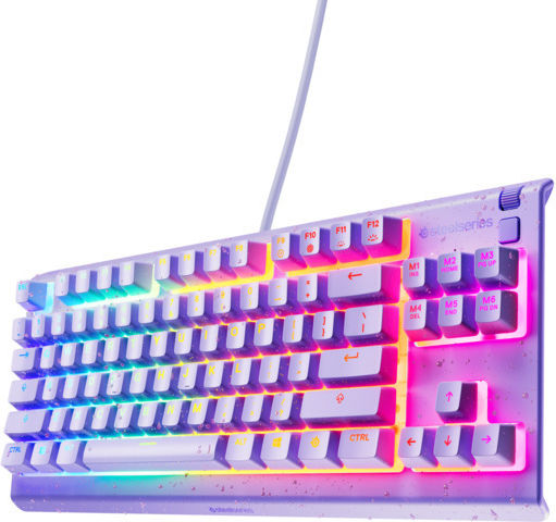 SteelSeries APEX 3 TKL Gaming Keyboard Tenkeyless with Illuminated Keys English US Purple
