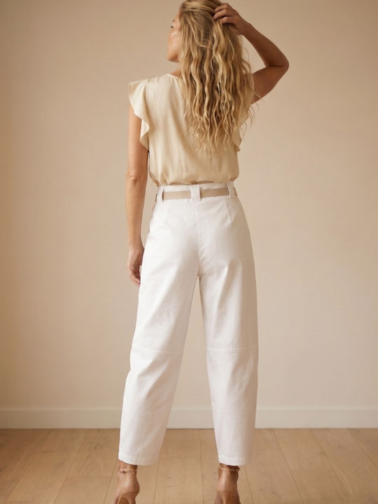 Women's White Suit in Loose Fit