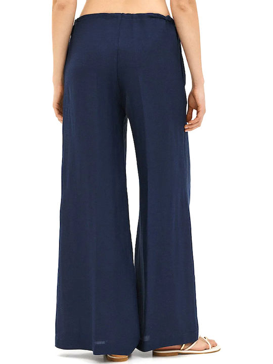 Access Women's Fabric Pantaloons with Rubber Band Straight Blue Access Women's Fabric Pantaloons with Rubber Band Straight Blue