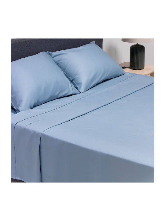 Naf Naf Unique Single Bed Sheets Set 170x270cm Unique Blue (3 Pieces)