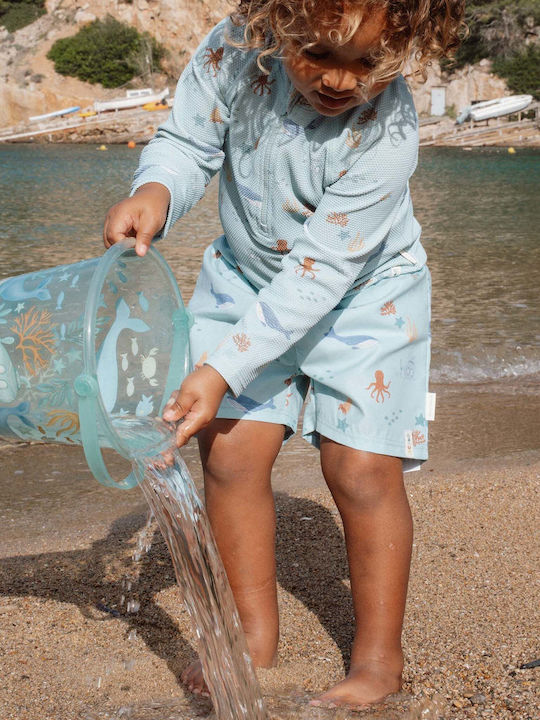 Little Dutch Kids Swimwear Rashguard With Long Sleeve Light Blue