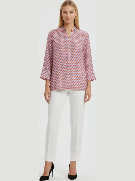 Long Sleeve Women's Shirt Red Blue