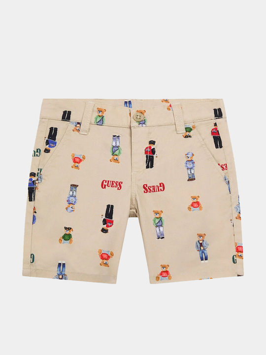 Guess Pantaloni Scurți/Bermude Pentru Copii Tesatura Scurți Bej