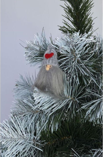 Longbearded Gray Santa Claus Pendant Gray Silver