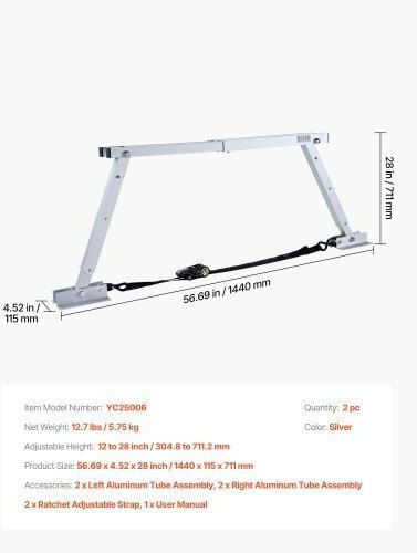 Rv Stabilizer Vevor Universal Bumper Stabilizer Rv Trailers Caravans Fifth Wheel Compact Foldable Design Easy Storage Adjustable Height 304.8 Mm To 711.2 Mm Reduces Rv Sway 2 Pieces