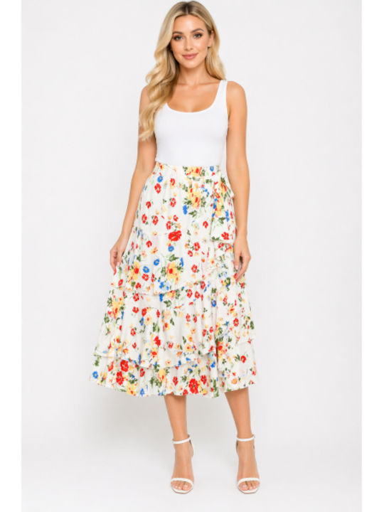 Midi Skirt White SL-16498NS-26SK-White