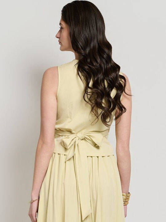Set With High Waist Midi Skirt Yellow