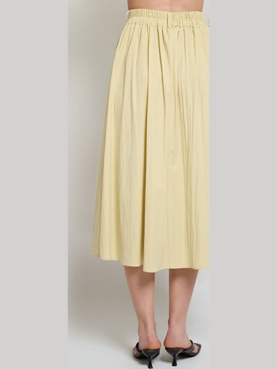 Set With High Waist Midi Skirt Yellow