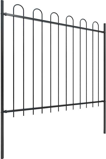 vidaXL Garden Top Metallic Fence Panel in Black Color