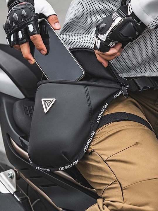 Τσαντάκι Μηρού Αναβάτη Μοτοσυκλέτας 1.7lt Motowolf Mb6 Μαύρο