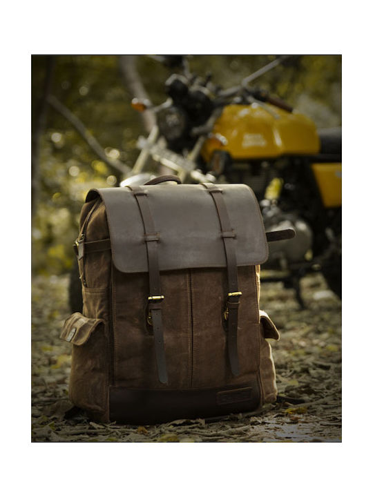 Tripmachine Τσάντα Πλάτης Βαλίτσα Μοτοσυκλέτας Rambler Backpack Tobacco Brown